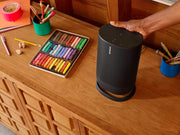 Altavoz inteligente Sonos Move (altavoz WLAN y Bluetooth resistente al agua con control por voz Alexa, Google Assistant y AirPlay 2; altavoz inalámbrico para exteriores con batería para transmisión de música) negro