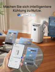 Aire acondicionado portátil DREO de 12 000 BTU (3 en 1: refrigeración/ventilación/deshumidificación), silencioso para dormitorio/oficina, control por app/comando de voz/mando a distancia, sin drenaje, kit de ventana, 3,2 L/h, AC516S