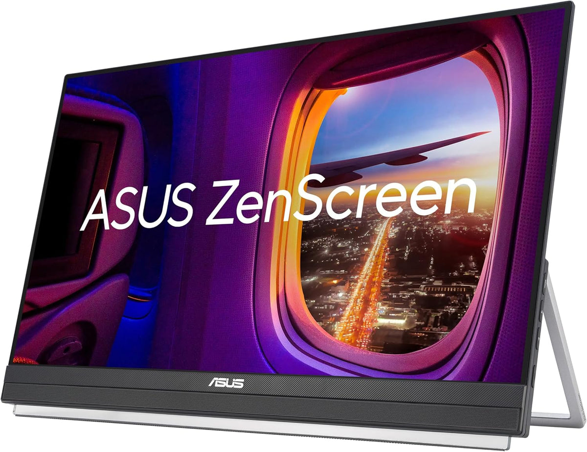 ASUS ZenScreen MB229CF – Monitor portátil de 22 pulgadas (21,5 visibles) FHD (1920 x 1080), IPS, 100 Hz, USB-C PD 60 W, altavoces, asa de transporte, soporte integrado, abrazadera en C