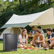 Nevera de gas SMETA 60L para camping, nevera de absorción, nevera de gas de 3 vías 12V 230V, nevera para autocaravanas, caravanas, furgonetas, viajes, cabañas, garaje, silenciosa, puerta reversible