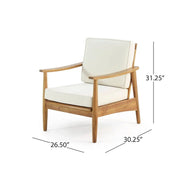 Set de conversación para exteriores de 4 plazas de madera de acacia Willowbrook de Christopher Knight Home
