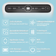 SHINCO Mobile Klimaanlage mit Abluftschlauch, 12000BTU, Kühlung&Heizung&Ventilieren&Entfeuchten, Mobiles Klimagerät mit Fenstermontage-Kit, 24H-Timer, APP, für Räume von etwa 90m³, Weiß