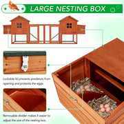 AECOJOY Gallinero grande de 144'' con corral, caseta de madera para aves y jaula para aves de corral