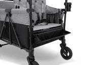 Jeep Wrangler Deluxe Stroller Wagon for 4 Kids – Removable Canopy, Cooler Bag, Modular Seats, XXL Storage, All-Terrain Tires, Adjustable Handlebars