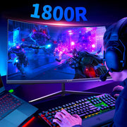 Monitor gaming curvo CRUA de 27 pulgadas, 280 Hz, monitor para PC FHD 1080P 1800R, 1 ms GTG con FreeSync, baja desenfoque de movimiento, protección ocular, VESA, DisplayPort, HDMI, negro