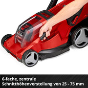 Cortacésped inalámbrico Einhell RASARRO 36/42 Kit Power X-Change (36V, 42 cm de ancho de corte, hasta 725 m², motor sin escobillas, caja colectora de 50L, función de mulching, incl. 2x 5,2Ah + 1x cargador doble)