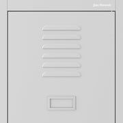Armario casillero Jan Nowak, armario metálico, armario ropero, taquilla | 2 compartimentos con barra para ropa, estantes divisorios, ranuras de ventilación, 4 ganchos para ropa por compartimento | 180 cm x 80 cm x 50 cm, Gris