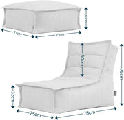 Puf Icon Dolce con reposapiés para adultos, verde salvia, puf para interior y exterior con relleno, bean bag, tejido resistente al agua, sillón cómodo para salón, sala de estar, dormitorio, jardín