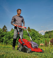 Cortacésped inalámbrico Einhell RASARRO 36/42 Kit Power X-Change (36V, 42 cm de ancho de corte, hasta 725 m², motor sin escobillas, caja colectora de 50L, función de mulching, incl. 2x 5,2Ah + 1x cargador doble)