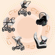 Cochecito 3 en 1 Gcarebb, silla de paseo con portabebés, cochecito completo con altura ajustable, cochecito combinado con marco de aluminio para recién nacidos de 0 a 4 años