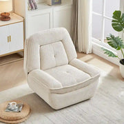 Sillón reclinable giratorio de pana con deslizamiento, reposapiés para sala de estar