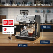 Máquina de café espresso De'Longhi La Specialista Arte EC9155.MB, 8 niveles de molienda, 15 bares, 3 temperaturas, boquilla para espuma de leche, kit de barista