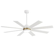 Ventilador de techo negro de 65 pulgadas y 8 aspas con luz y control remoto