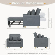 Sillón cama ajustable, convertible 3 en 1, varios colores, para 1 persona