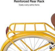 Glerc Missy 20, 24, 26 pulgadas bicicleta híbrida urbana tipo crucero para niñas, de 6 velocidades, con cesta de mimbre, para jóvenes mayores de 6 años, varios colores