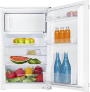Frigorífico integrable Amica con congelador para nicho de 88 cm, técnica de puerta arrastrada, control electrónico, compresor Inverter, alarma de puerta abierta