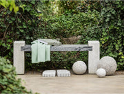 Banco de jardín Dehner, 2 plazas, aprox. 120 x 45 x 30 cm, granito, gris claro/gris oscuro