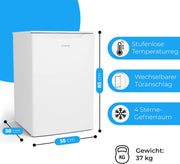 Congelador Bomann 87L | Congelador pequeño con rango de temperatura ≤ -18°C | 3 cajones | Congelador con bisagra de puerta reversible | Congelador pequeño GS 7253 blanco