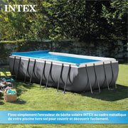 Enrollador de cubierta de burbujas Intex para piscina rectangular de 2,74 m a 4,88 m