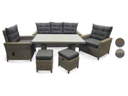 Set de comedor de lujo en aluminio »Asti«, 6 piezas