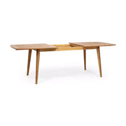 Conjunto de comedor de patio extensible de 7 piezas para exteriores con sillas apilables y mesa de madera de acacia