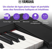 Piano numérique Yamaha Piaggero NP-15 de 61 touches avec 15 sonorités d'instruments, léger et portable