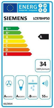 SIEMENS Campana decorativa de pared LC97BHP50, Campana de pared, iQ500, 90 cm, Inox