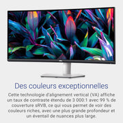 Monitor Dell S3423DWC - 34 pulgadas 3440 x 1440 píxeles 100 Hz VA 4 ms AMD FreeSync USB-C, HDMI, Hub USB, altavoces integrados, ajustable, plateado