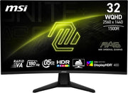 Monitor Gaming curvo MSI MAG 32CQ6F de 32" FHD - Panel Rapid VA 2560 x 1440 1500R, 180 Hz / 0,5 ms, DisplayHDR 400, AMD FreeSync, AI Vision, compatible VESA, inclinable - HDMI 2.0b, DP 1.4a