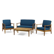 Set de conversación para exteriores de 4 plazas de madera de acacia Willowbrook de Christopher Knight Home