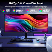 Monitor Gaming Curvo Z-Edge 34'' 3440x1440 165Hz, altura e inclinación AJUSTABLES, 1ms FreeSync, monitor ultra ancho 21:9, 1500R VA, 2xHDMI2.0, 2xDP1.4, RGB VESA 100x100mm (cable DP incluido)