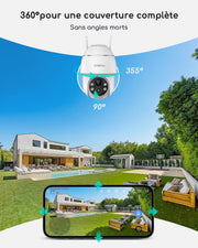 Cámara de vigilancia WiFi exterior inalámbrica COOAU 4MP - 365 días con panel solar - Base + 4 cámaras - 2.5K | 64 GB de almacenamiento local | Panorámica 360° | Cero cuotas mensuales | Compatible con Alexa
