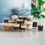 Cafetera espresso premium, 12 cafés fríos/calientes, sistema LatteGo, molinillo cerámico, cromo negro