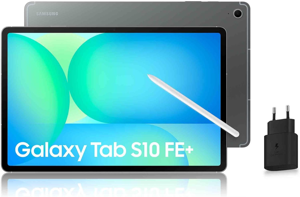 Samsung Galaxy Tab S10 FE+, Tablette Android WIFI 13,1" 128 Go, S Pen inclus, Certification IP68, Gris Anthracite, Chargeur secteur rapide 25 W inclus, Version FR