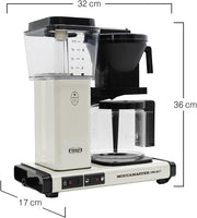 Moccamaster KBG Select, cafetera, cafetera retro, café de filtro, color blanco hueso, 1,25 L