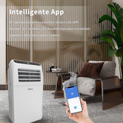 SHINCO Mobile Klimaanlage mit Abluftschlauch, 12000BTU, Kühlung&Heizung&Ventilieren&Entfeuchten, Mobiles Klimagerät mit Fenstermontage-Kit, 24H-Timer, APP, für Räume von etwa 90m³, Weiß