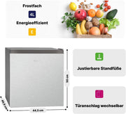 Mininevera Bomann 45L con congelador, refrigerador pequeño y silencioso para cocina, oficina, camping y gaming, frigorífico pequeño con puerta reversible - Mininevera, nevera para bebidas, minibar KB 7245 inox