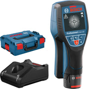 Detector de materiales Bosch Professional System D-tect (1 batería de 12 V, profundidad máx. de detección en tubos de plástico/subestructuras de madera/cables bajo tensión/metales ferrosos: 60/38/60/120/120 mm, L-Boxx)