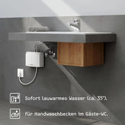 Minicalentador de paso DHM 3 hidráulico 3,5 kW 230 V con enchufe para lavabo, montaje bajo encimera