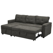 Sofá seccional reversible convertible con cama extraíble, chaise longue con almacenamiento oculto y patas duraderas