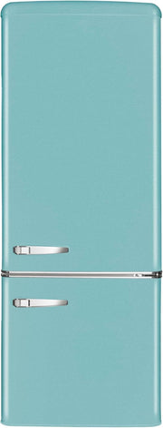 Frigorífico/Congelador Retro Amica KGC 15632 T / Azul hielo (Turquesa) / 144 cm (Al) x 55 cm (An) x 62 cm (Pr) / Diseño retro / Frigorífico con congelador