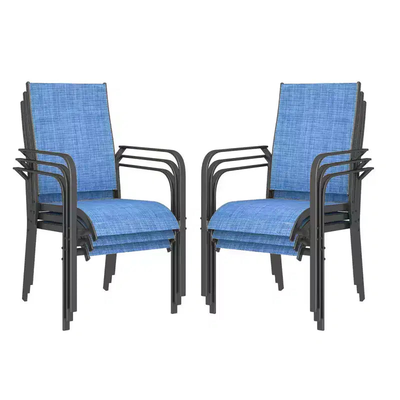 Juego de 6 sillas de comedor para exteriores EROMMY, sillas de comedor apilables para exteriores