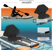 tectake® Tabla de Stand Up Paddle Hinchable, incluye remo 2 en 1, asiento de kayak, bomba de aire, mochila de transporte, Stand Up Paddle, accesorios para paddle surf, tabla hinchable