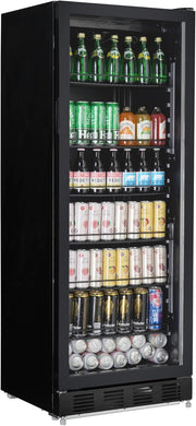 METRO Professional Refrigerador de bebidas GSC4280B, metal/vidrio, 280 L, refrigeración ventilada, 210 W, con cerradura, negro