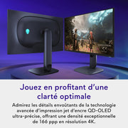 Monitor gaming Alienware 27 - AW2725Q, 4K UHD (3840x2160), 240Hz, QD OLED, 0.03ms, compatible con NVIDIA G-Sync, AMD FreeSync Premium Pro, HDR True Black 400, Dolby Vision, USB-C, 3 años de garantía