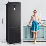 CHIQ Refrigerador congelador combinado, 356 L (260 + 96 L) total, sin escarcha (No Frost), cajón para verduras, cajones profundos, modo vacaciones, alarma de puerta, 12 años de garantía para el compresor, acero inoxidable FBM351LEI42