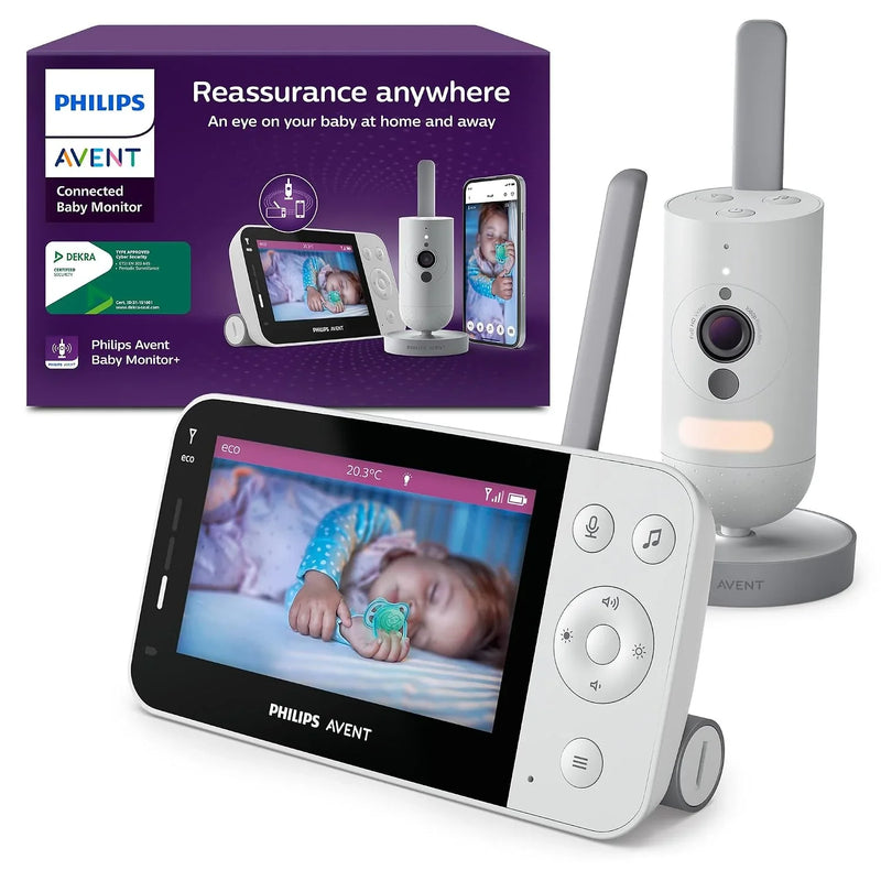 Vigilabebés con cámara Wi-Fi HD 1080p SCD951/26, visión nocturna, función de comunicación bidireccional, detección de llanto, control por aplicación