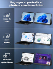 Monitor portátil HONGO 4K, pantalla portátil para portátil de 17.3" 3840x2160 IPS con 100% sRGB, monitor externo para portátil, PC, Mac, Switch, segunda pantalla portátil USB C