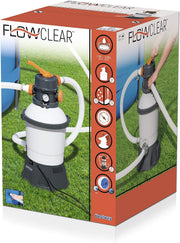 Sistema de filtro de arena 58515 para piscina elevada, capacidad de filtrado de 3028 l/h, 220 V, con dosificador ChemConnect y accesorios para piscina