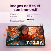 Lenovo Idea Tab - Tablette tactile, IA intégrée 11'' 2.5K, 90Hz (MediaTek Dimensity 6300, 8 cœurs, RAM 8 Go, UFS 2.2 128 Go, Android 15, Wi-Fi 5 + Bluetooth) Lenovo Tab Pen + Étui Folio - Gris
